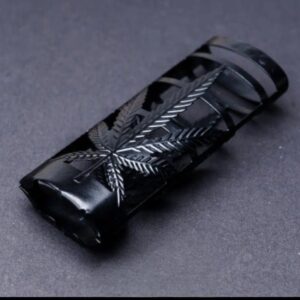 Lighter Cover: Black Alloy Metal Case fits Bic J6 -w/ lighter