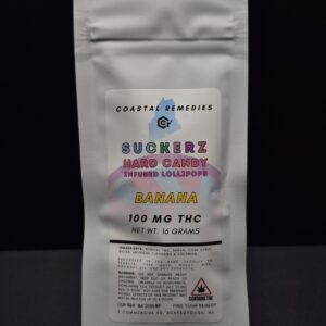 Banana: Suckerz Hard Candy Infused Lollipops 100mg Coastal Remedies