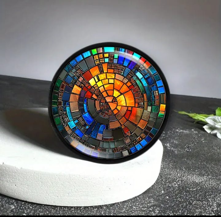 Artist Inspired Stained Glass, Two Layer Grinder 2.24"× 2.24"