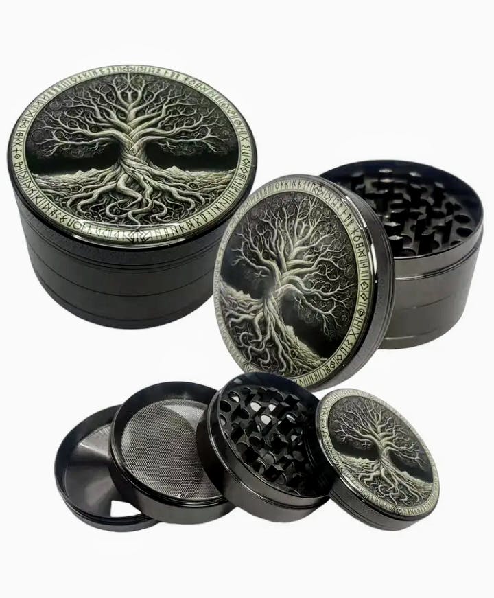 Tree of Life, Black, 4 Layer Grinder 2"